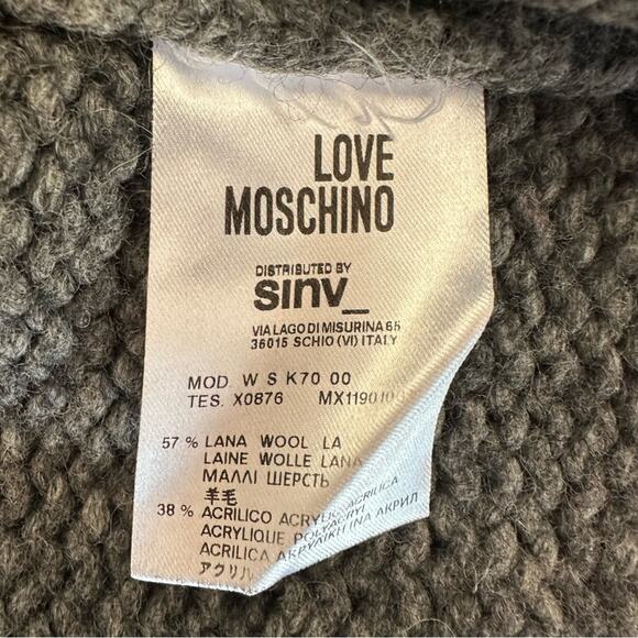 Love Moschino Grey Shawl Cardigan Sweater size US4 - Picture 10 of 12